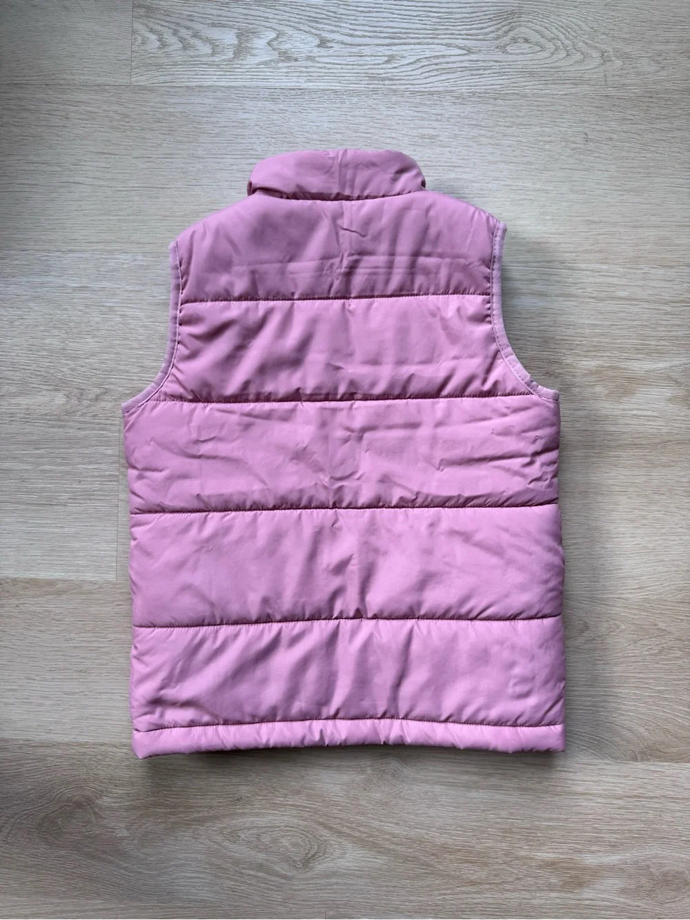 Girls Nike Pink Puffer Vest with Animal Print Yoke - Size 6/7